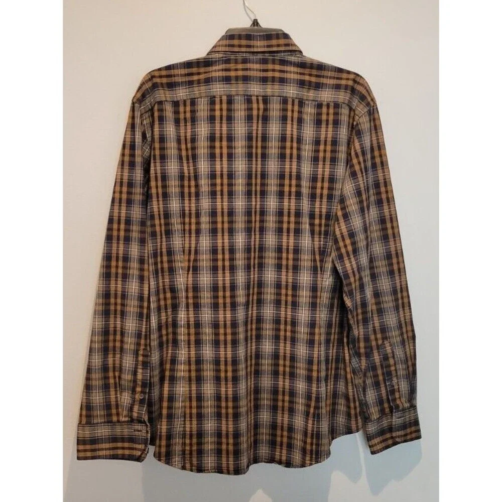 Mens Banana Republic Stretch Tailored Slim Fit Long Sleeve Button Up Shirt XL